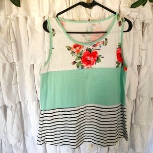 Women's large floral tank top